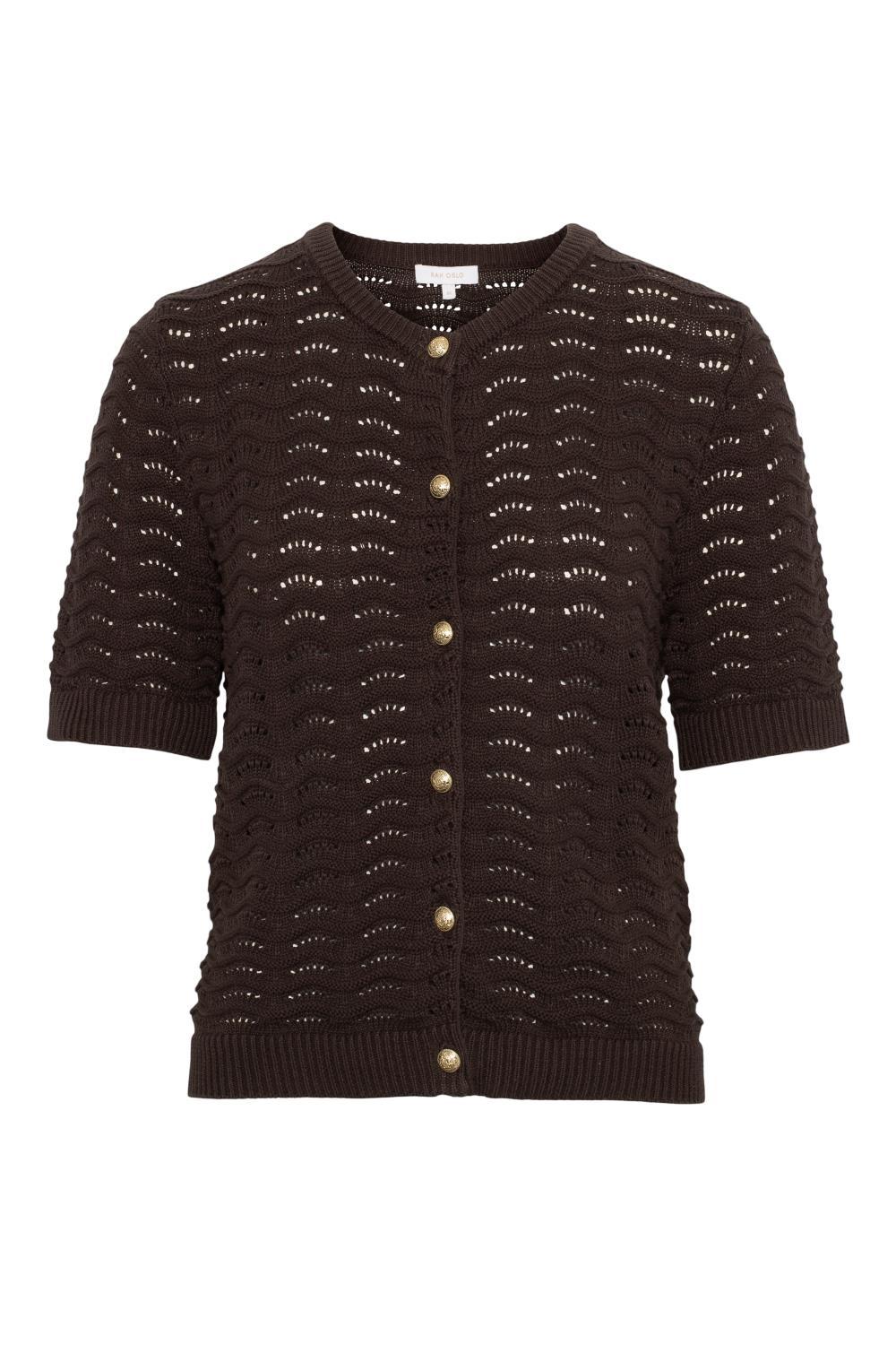 RAH Oslo Short Sleeve Cardigan Brun