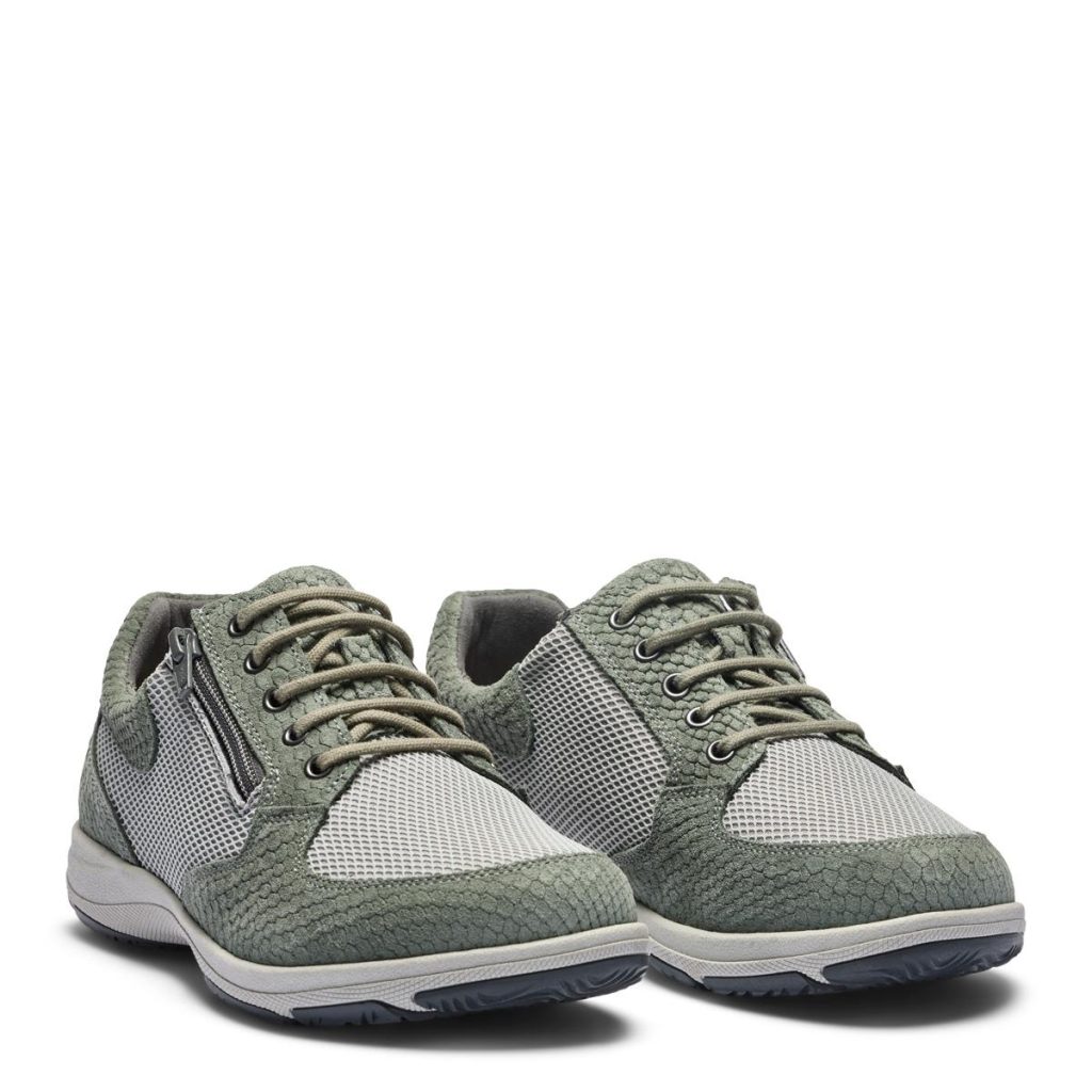 New Feet Shoe W/lace and zipper Mesh Army