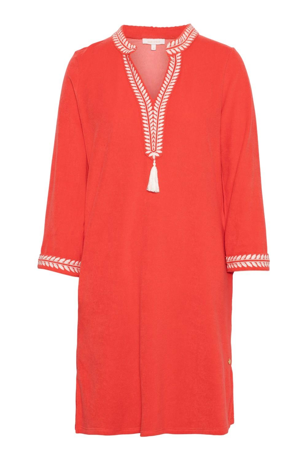 RAH Oslo Kaftan Short Dress Coral
