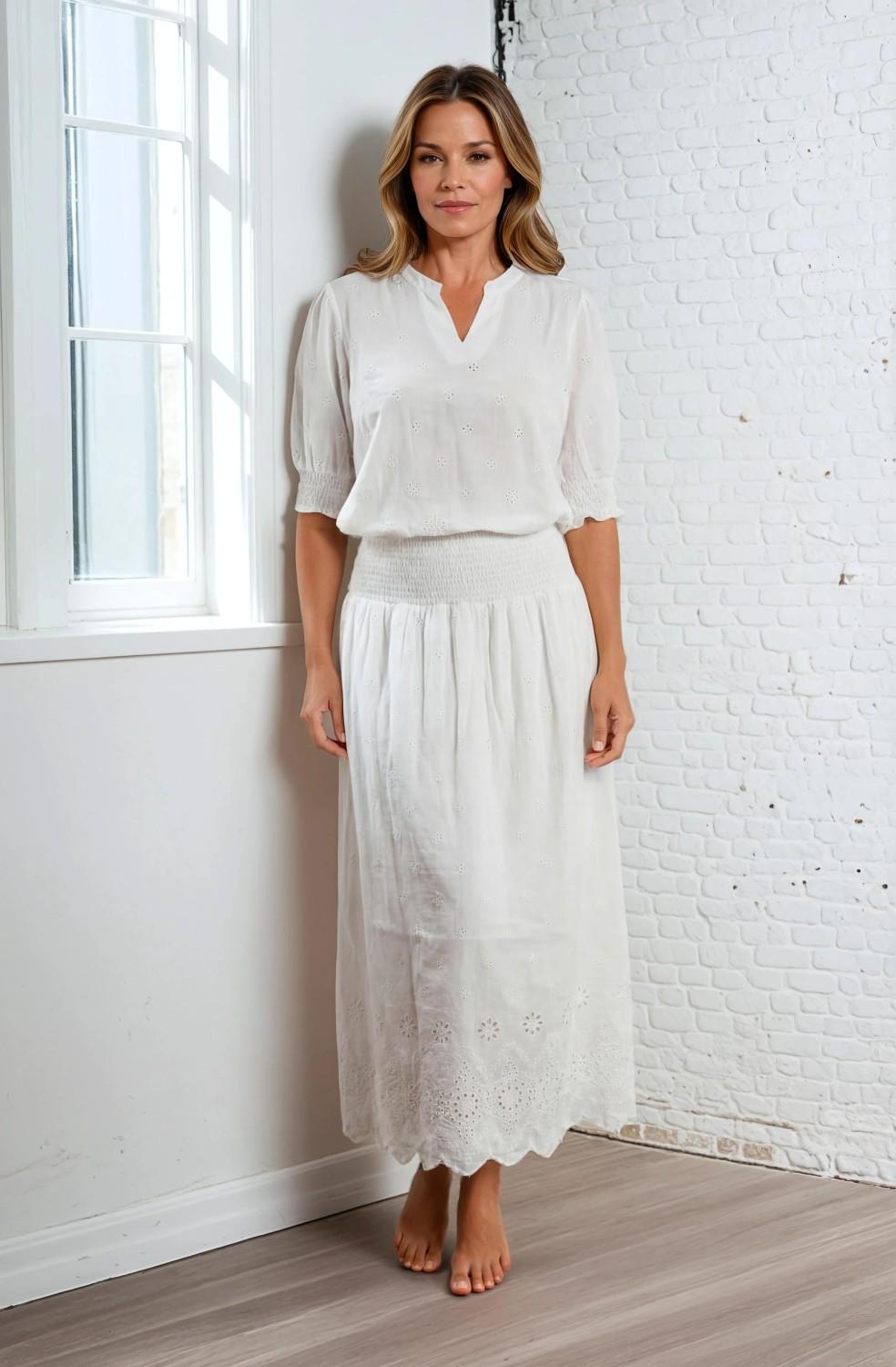 Marc Lauge Puff Emb Shirt White